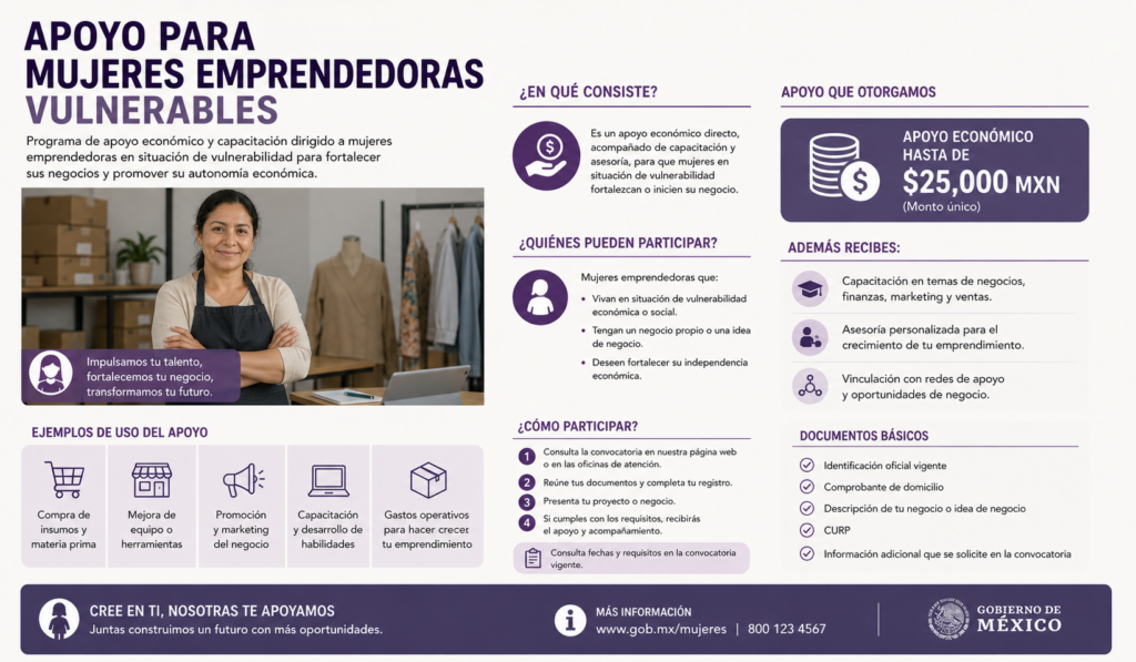 Apoyo para Mujeres Emprendedoras Vulnerables