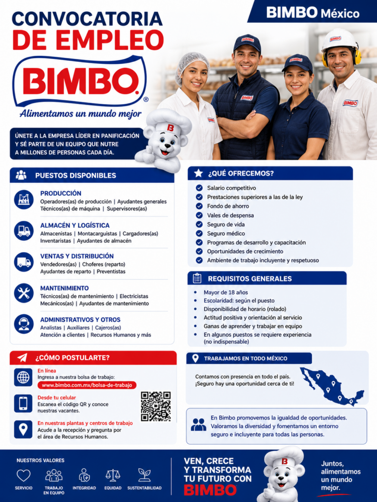 convocatoria de empleo BIMBO México